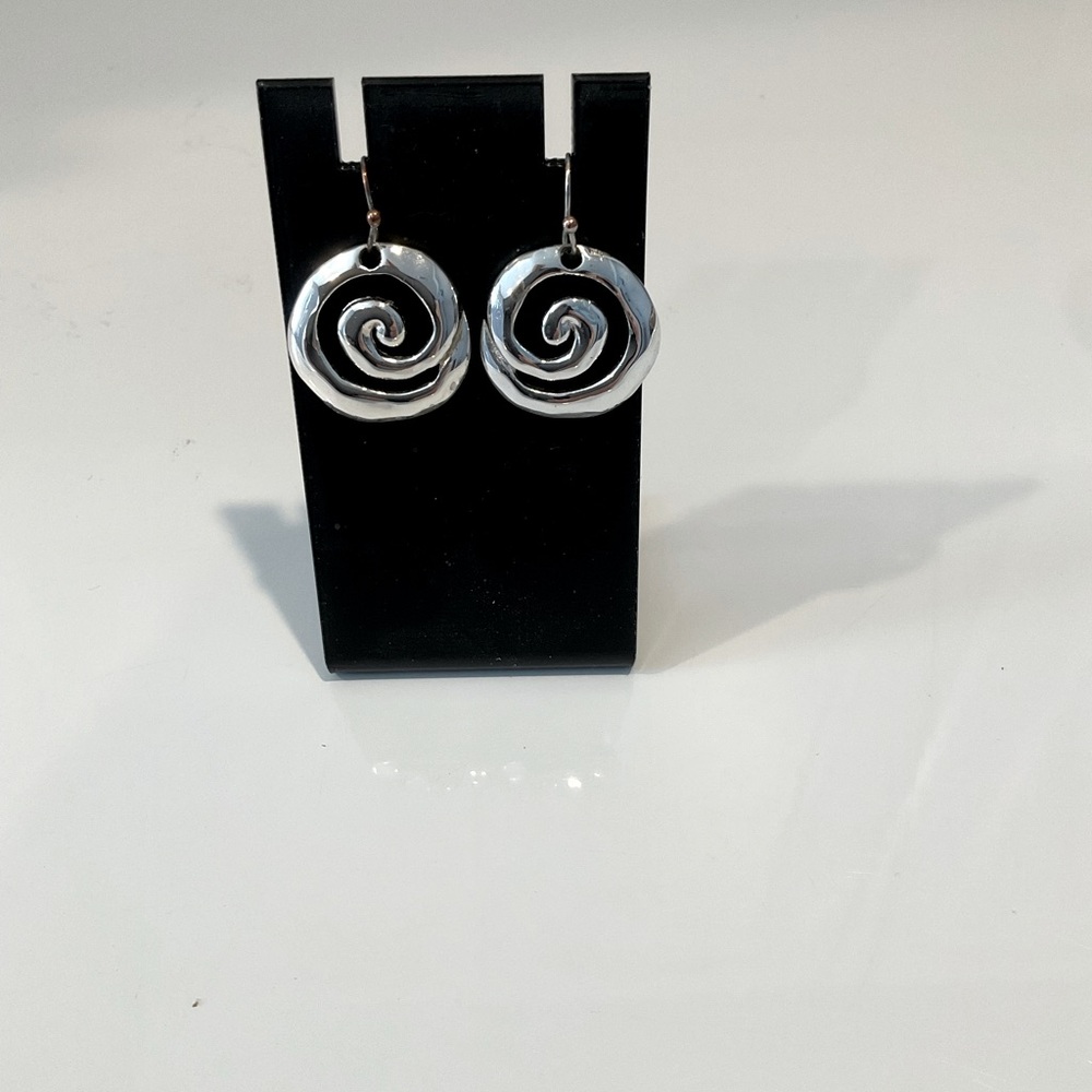 Silver Tone Costume Round Earrings
